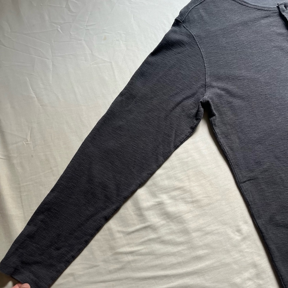 E.T.A men’s grey slub knit‎ polo long sleeve tshirt - Picture 4 of 6